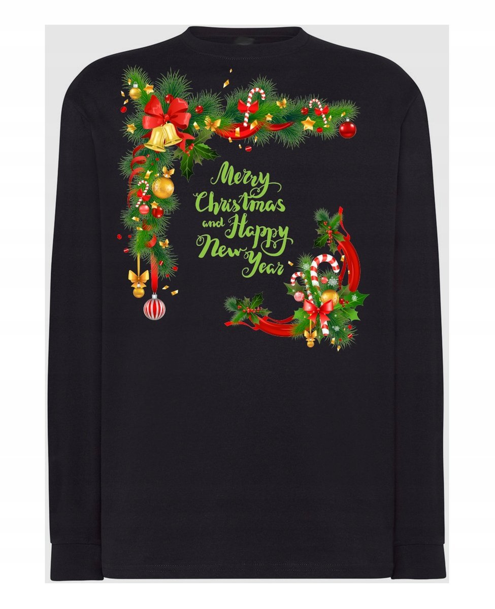 Longsleeve nadruk Merry Christmas New Year R.XL