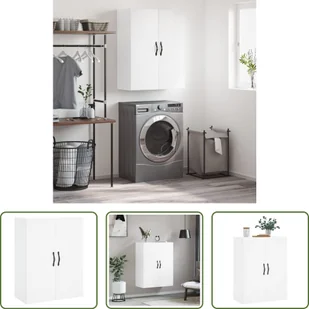 The Living Store Szafka ścienna biała 69,5x34x90 cm Materiał drewnopochodny - Szafki do salonu The Living Store Szafka ścienna biała 69,5x34x90 cm Materiał drewnopochodny - Szafki do salonu - miniaturka - grafika 1