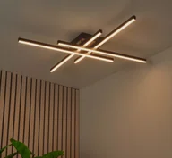 Lampy sufitowe - Nowoczesny sufitowy żyrandol LED Novak w kolorze czarnym z możliwością zmiany barwy światła - miniaturka - grafika 1