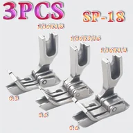 Pasmanteria - TEMU 3 szt. Przemysłowa maszyna do szycia Podwójny nici Dwufalowe stopki prasujące SP-18 Prawa podwójna frędzla prasująca Podwójna frędzla prasująca - miniaturka - grafika 1