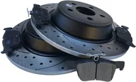 Tarcze hamulcowe - Tylne klocki + WIERCONE nacinane tarcze hamulcowe Ford Fusion Hybrid 2,0 2013-2020 - miniaturka - grafika 1