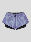 Spodnie i spodenki dla dziewczynek - Szorty z dzianiny dresowej z detalem z logo z efektem metalicznym - miniaturka - grafika 1