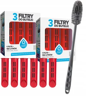 6x Filtr do butelki wkład filtrujący Dafi czerwony makowy + szczoteczka - Wkłady filtrujące - miniaturka - grafika 1