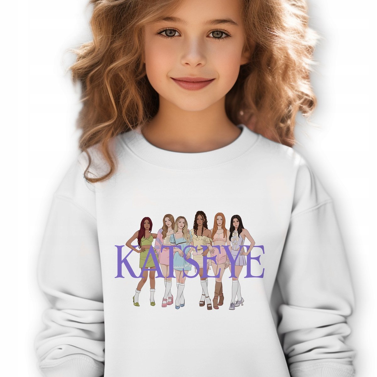 Bluza Dziecięca Biała KATSEYE GIRLS BAND Muzyka K-pop Prezent - 140 cm Wz