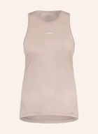Koszulki i topy damskie - Salomon Tank Top Shakeout Core beige - miniaturka - grafika 1