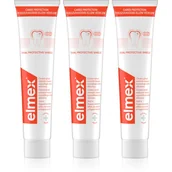 Pasty do zębów - Elmex Caries Protection pasty do zębów chroniąca przed próchnicą z fluorem 3x75 ml - miniaturka - grafika 1