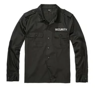 Koszule męskie - Brandit Męska koszula Security Us Short Klasyczna koszula, Czarny - długi rękaw, 3XL - miniaturka - grafika 1