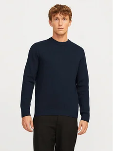 Jack&Jones Sweter Milano 12259666 Granatowy Relaxed Fit - Swetry męskie - miniaturka - grafika 1