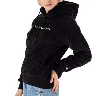 Bluzy sportowe damskie - Bluza Champion Hooded Sweatshirt 116598-KK001 - czarna - grafika 1