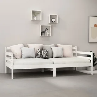 Lumarko Łóżko dzienne z materacem, 90x200 cm, białe, drewno sosnowe - Łóżka - miniaturka - grafika 5