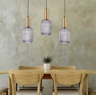 Lampy sufitowe - Polux Wisząca LAMPA loftowa SUFFOLK 318862 plisowane tuby ZWIS szklany na listwie przydymiony 318862 - miniaturka - grafika 1
