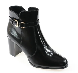 Botki damskie Sergio Leone BT 324 czarny lakier - Botki damskie - miniaturka - grafika 1