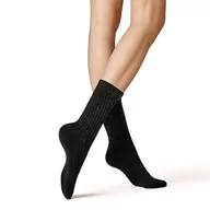 Skarpetki damskie - KUNERT Skarpety damskie 236410 DIAGONAL STRUCTURE, dzianina, 39/42, czarne, z ukośną strukturą wzdłużną, czarny, 39-42 EU - miniaturka - grafika 1