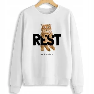 Piękna Dresowa Bluza Damska Biała R S Misie Wzory - Bluzy damskie - miniaturka - grafika 1