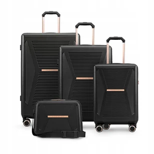 PUCCINI Zestaw WALIZEK Podróżnych +Kuferek Poliwęglan PC Komplet Twarde 4w1 - Walizki - miniaturka - grafika 1