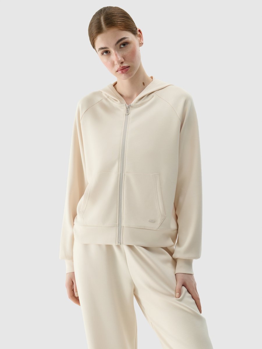 BLUZA DAMSKA 4F DRESOWA ROZPINANA Z DODATKIEM MODALU TSWSF1577 SS25 XS