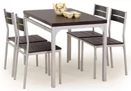 Stoły z krzesłami - Profeos Stół z krzesłami PROFEOS Torino, brązowy, srebnry, 110x70x75 cm - miniaturka - grafika 1