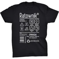 Koszulki męskie - Ratownik Etykieta Koszulka Prezent Dla Ratownika - miniaturka - grafika 1