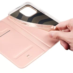 Etui do iPhone 15 Pro pokrowiec z klapką i portfelem Dux Ducis Skin Pro - różowe - Portfele - miniaturka - grafika 7