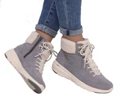 Kozaki damskie - Buty zimowe damskie Skechers Glacial Ultra Woodlands ciepłe szare 37 EU - miniaturka - grafika 1
