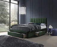 Łóżka - GRACE ŁÓŻKO Z SZUFLADAMI CIEMNY ZIELONY VELVET - miniaturka - grafika 1