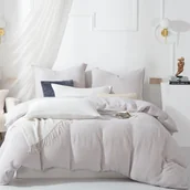 Pościel - SZARA POŚCIEL MUŚLINOWA 160x200 KOMPLET PREMIUM DELIKATNA NATURALNA - miniaturka - grafika 1