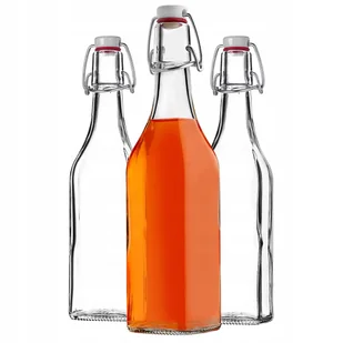 BUTELKA SZKLANA BUTELKI SZKLANE 500 ml 0,5L NA NALEWKI WINO 3 szt Z KORKIEM - Domowy wyrób alkoholu - miniaturka - grafika 1