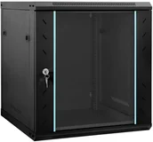 Szafy rack - vidaXL Szafa sieciowa z przechowywaniem Czarny 60 x 45 x 65 cm Stal - miniaturka - grafika 1