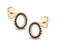 Biżuteria dla dzieci - ZŁOTE KOLCZYKI NA SZTYFT KÓŁKO CYRKONIA 585 - miniaturka - grafika 1