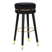 Taborety i hokery - Czarny hoker Mauro Ferretti Paris Nero/Gold - miniaturka - grafika 1