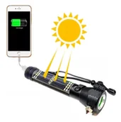 Latarki - Latarka SOLARNA ratownicza: nóż, młotek, kompas, ŁADOWARKA, magnes. - miniaturka - grafika 1