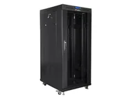 Rozdzielnie elektryczne - LANBERG SZAFA STOJĄCA RACK 19" 27U 800X1000 DRZWI SZKLANE LCD CZARNA (FLAT PACK) FF01-8027-12BL - miniaturka - grafika 1