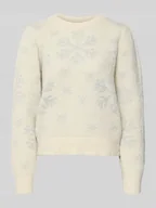 Swetry damskie - Sweter świąteczny o kroju regular fit ze wzorem na całej powierzchni model ‘NEWSNOWFROST’ - miniaturka - grafika 1