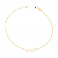 Bransoletki - Złota bransoletka ze znakiem nieskończoności 17 cm pr. 585 - miniaturka - grafika 1