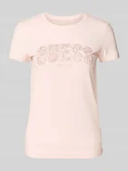 Koszulki i topy damskie - T-shirt z wyhaftowanym logo - miniaturka - grafika 1