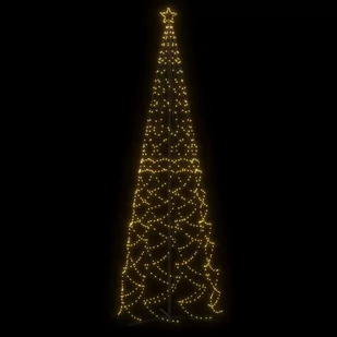 vidaXL Choinka stożkowa, 1400 ciepłych białych LED, 160x500 cm - Choinki - miniaturka - grafika 4