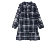 Sukienki i spódniczki dla dziewczynek - lupilu® Sukienka dziewczęca flanelowa z bawełny (110, Granatowy) - miniaturka - grafika 1