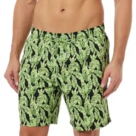 Spodenki damskie - Dagi Męskie szorty kąpielowe z nadrukiem, czarny - zielony, S - miniaturka - grafika 1