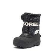 Śniegowce damskie - Sorel Snow Commander Dziecięce śniegowce, czarny (Czarny jasnoczerwony), 4 UK Child - miniaturka - grafika 1