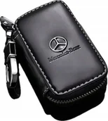 Etui na klucze - SKÓRZANE ETUI na klucze logo MERCEDES KLUCZYK samochodowy ELEGANCKI brelok - miniaturka - grafika 1