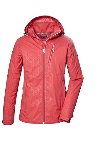 killtec Damska kurtka softshellowa/kurtka outdoorowa z odpinanym kapturem KOS 121 WMN SFTSHLL JCKT GRPHIC, jasna czerwona sienna, 38, 42852-000