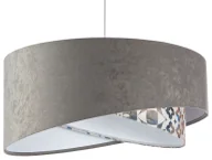 Lampy stojące - Szara welurowa lampa wisząca z wzorem Wahego - miniaturka - grafika 1