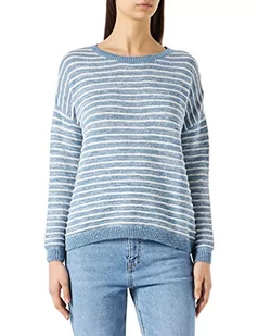 Mavi Sweter damski w paski, Blue Shadow Antique White Striped, XL - Swetry damskie - miniaturka - grafika 1