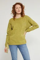 Swetry damskie - Sweter damski z ozdobnym wiązaniem - Monnari - miniaturka - grafika 1