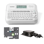Drukarki kart i etykiet - Drukarka etykiet Brother P-touch D410 180dpi / do 18mm / PC / Mac / USB / z zasilaczem w zestawie - miniaturka - grafika 1