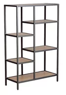 Regały - Regał loft COSTA B kolor dąb stelaż metalowy czarny - miniaturka - grafika 1