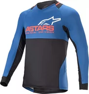 Odzież motocyklowa - Alpinestars Unisex's Drop 8.0 koszulka z długim rękawem, średni niebieski/jasnoczerwony, M - miniaturka - grafika 1