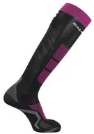Skarpetki i podkolanówki sportowe - Skarpety narciarskie Salomon S/Pro Black / Very Berry - miniaturka - grafika 1