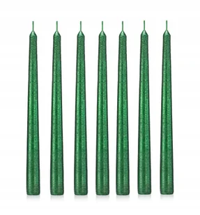 Świece stołowe stożek kokon 24 cm sztuk 12 zielone - Świece - miniaturka - grafika 1