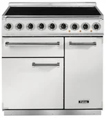 Kuchenki elektryczne - Kuchnia z płytą indukcyjną FALCON Deluxe 90 Biały szczotkowany nikiel - miniaturka - grafika 1